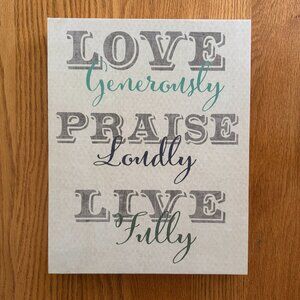 LOVE Fashion Canvas Wall Hanging  Decor 14" x 11" x 1"